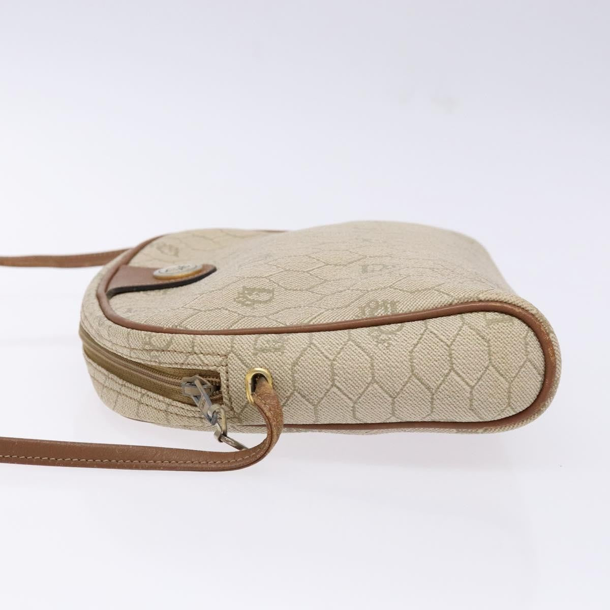 Christian Dior Vintage Honeycomb Shoulder Bag Canvas Beige Canvas Bag ()