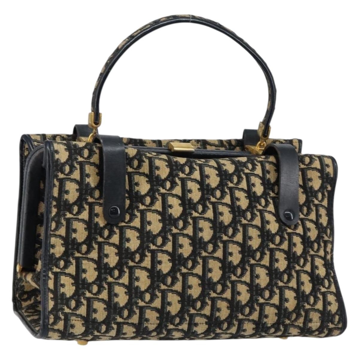Christian Dior Vintage Trotter Handbag Canvas Navy Canvas Handbag ()