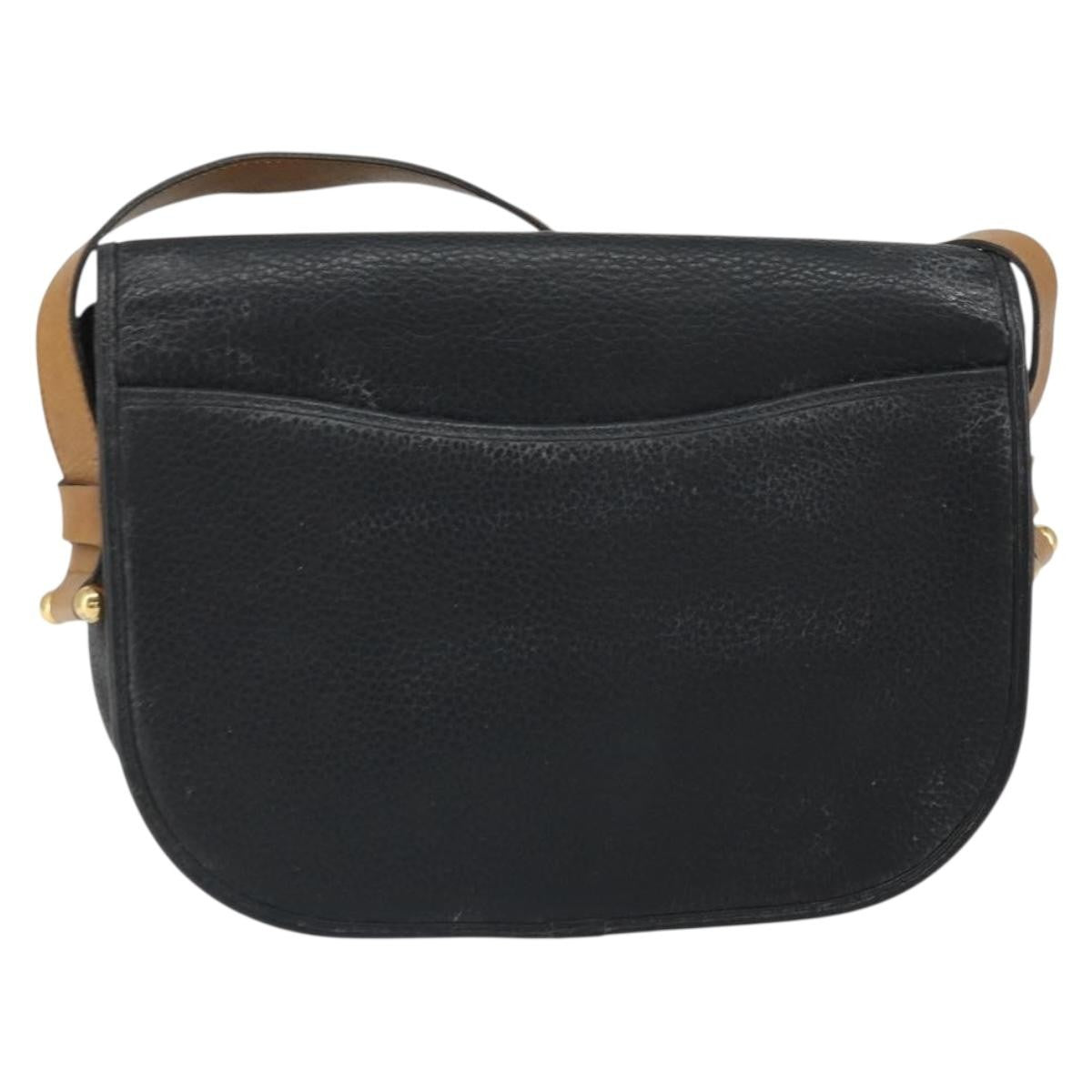 Christian Dior Vintage Shoulder Bag Leather Black Leather Shoulder Bag Bag ()