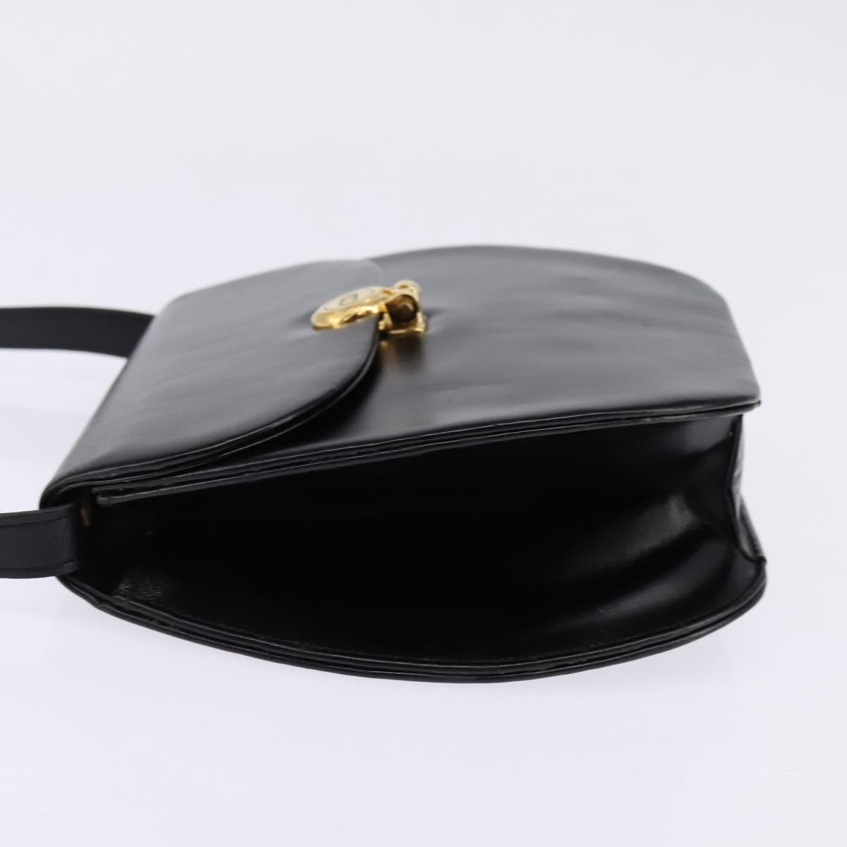 Christian Dior Vintage Cd Logo Shoulder Bag Leather Black Leather Shoulder Bag Bag ()