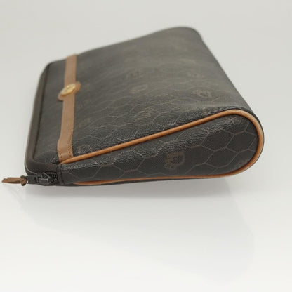 Christian Dior Vintage Honeycomb Zip Pouch Coated Canvas Black Canvas Clutche & Pouche Bag ()