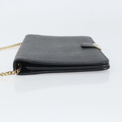 Christian Dior Vintage Chain Flap Shoulder Bag Leather Black Leather Shoulder Bag Bag ()