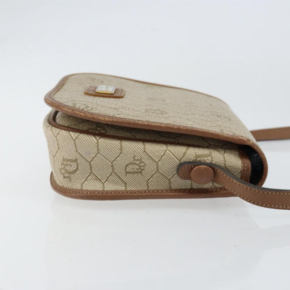 Christian Dior Vintage Honeycomb Flap Crossbody Bag Coated Canvas Beige Canvas Shoulder Bag Bag ()