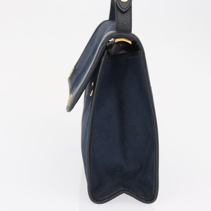 Christian Dior Vintage Honeycomb Shoulder Bag Canvas And Leather Navy Canvas Shoulder Bag Bag ()