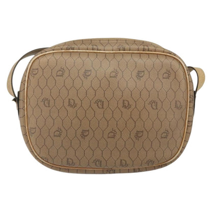 Christian Dior Vintage Honeycomb Shoulder Bag Canvas And Leather Beige Canvas Shoulder Bag Bag ()