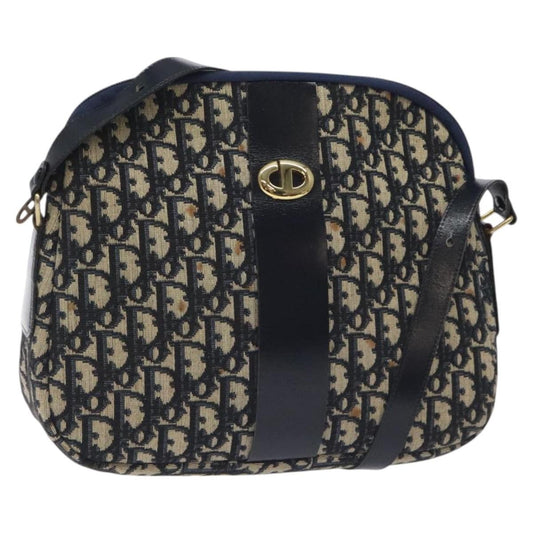 Christian Dior Vintage Trotter Shoulder Bag Canvas Navy Canvas Bag ()