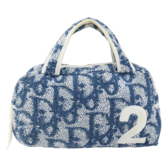 Christian Dior Vintage Trotter Handbag Canvas Blue Canvas Handbag ()