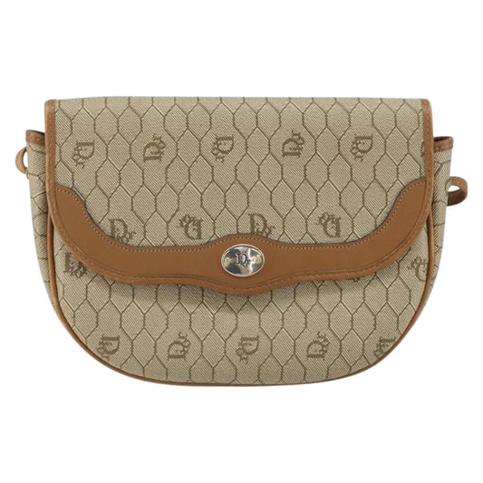 Christian Dior Vintage Honeycomb Shoulder Bag Canvas And Leather Beige Canvas Shoulder Bag Bag ()