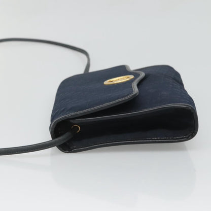 Christian Dior Vintage Trotter Flap Shoulder Bag Canvas Navy Canvas Bag ()