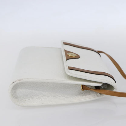 Christian Dior Vintage Cd Logo Shoulder Bag Leather White Leather Shoulder Bag Bag ()