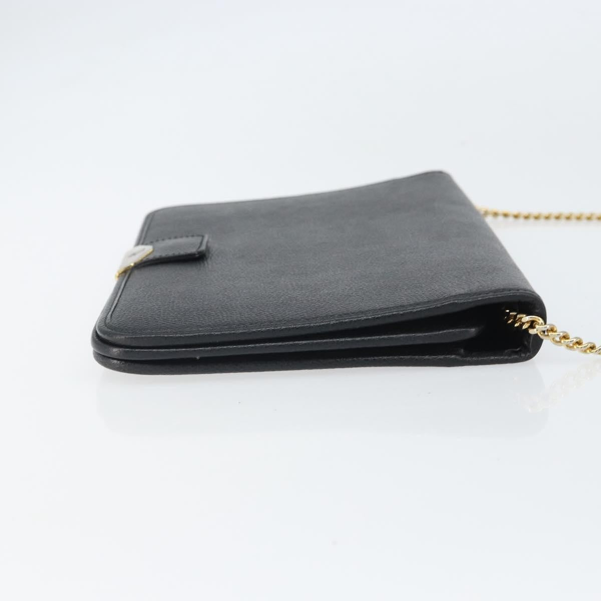 Christian Dior Vintage Chain Flap Shoulder Bag Leather Black Leather Shoulder Bag Bag ()