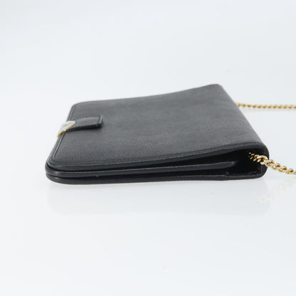Christian Dior Vintage Chain Flap Shoulder Bag Leather Black Leather Shoulder Bag Bag ()