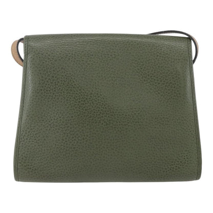 Christian Dior Vintage Cd Flap Shoulder Bag Leather Khaki Leather Shoulder Bag Bag ()