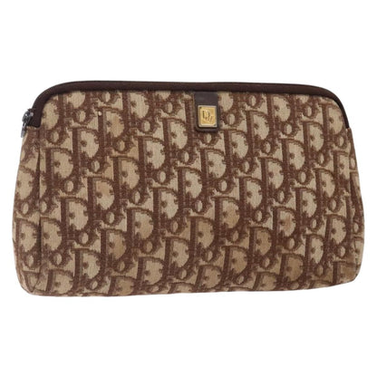 Christian Dior Vintage Trotter Pouch Canvas Brown Canvas Clutche & Pouche Bag ()