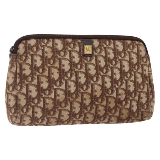 Christian Dior Vintage Trotter Pouch Canvas Brown Canvas Clutche & Pouche Bag ()