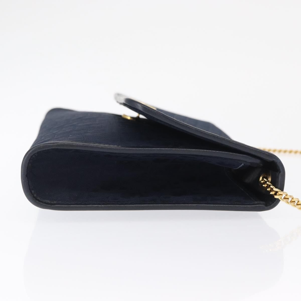 Christian Dior Vintage Honeycomb Chain Canvas Navy Canvas Shoulder Bag Bag ()