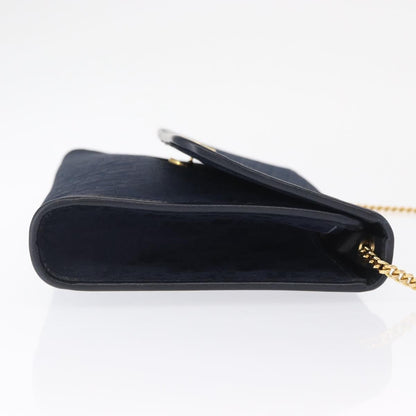 Christian Dior Vintage Honeycomb Chain Canvas Navy Canvas Shoulder Bag Bag ()