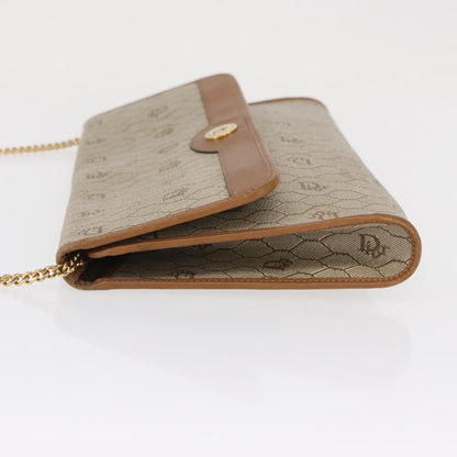 Christian Dior Vintage Honeycomb Chain Canvas Beige Canvas Shoulder Bag Bag ()