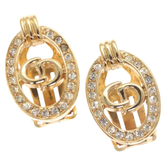 Christian Dior Vintage Cd Clip-On Earrings Metal Gold Metal Earrings Jewelry ()