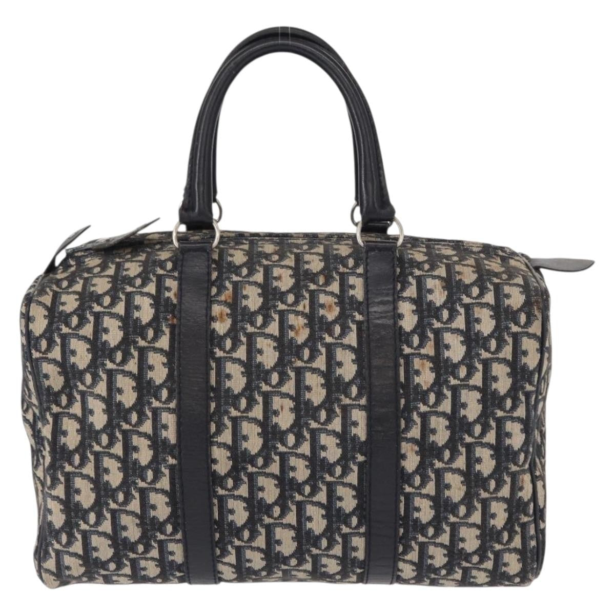 Christian Dior Vintage Trotter Boston Bag Canvas Navy Canvas Travel Bag Bag ()