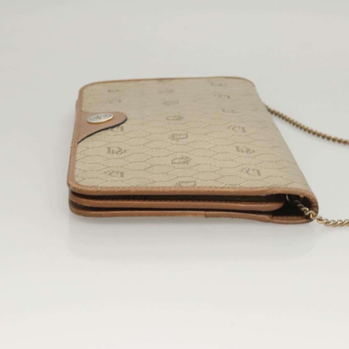 Christian Dior Vintage Honeycomb Chain Canvas Beige Canvas Bag ()