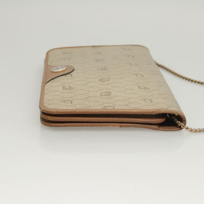 Christian Dior Vintage Honeycomb Chain Canvas Beige Canvas Bag ()