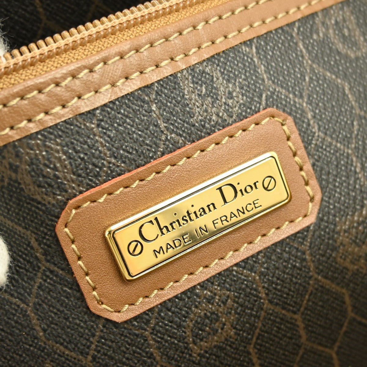 Christian Dior Vintage Honeycomb Boston Bag Canvas And Leather Black Pvc Travel Bag Bag ()