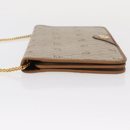 Christian Dior Vintage Honeycomb Chain Canvas Beige Canvas Shoulder Bag Bag ()