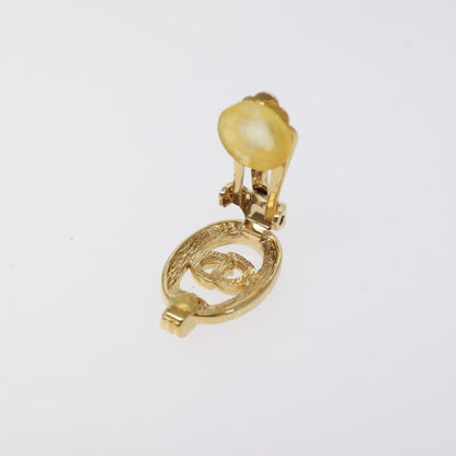 Christian Dior Petite Cd Round Earrings Metal And Crystals Gold Metal Earrings Jewelry ()