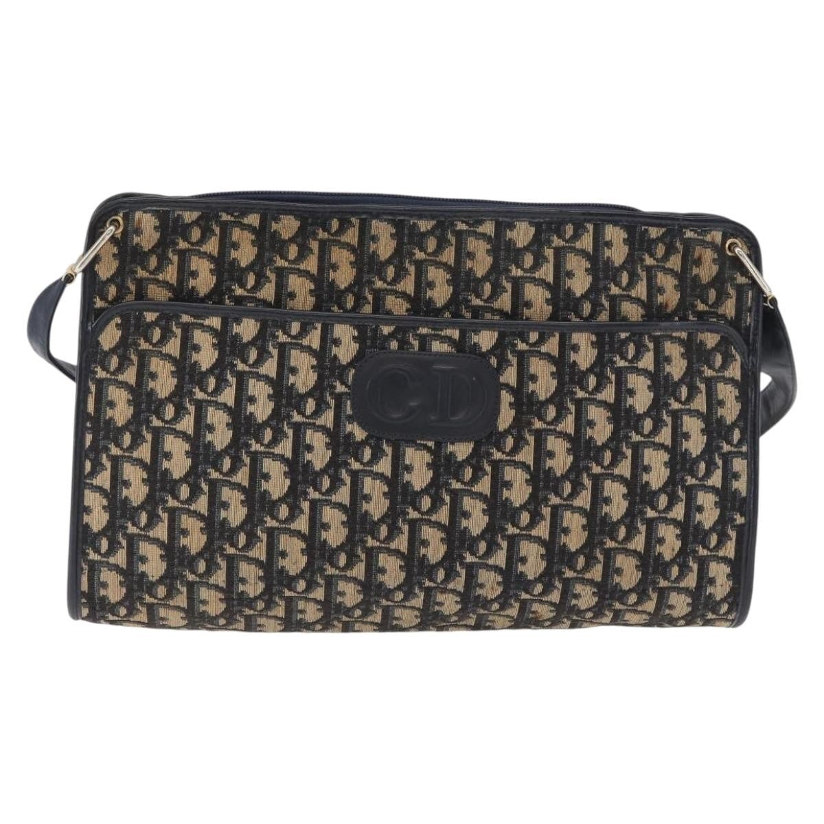 Christian Dior Vintage Cd Trotter Shoulder Bag Canvas Navy Canvas Shoulder Bag Bag ()