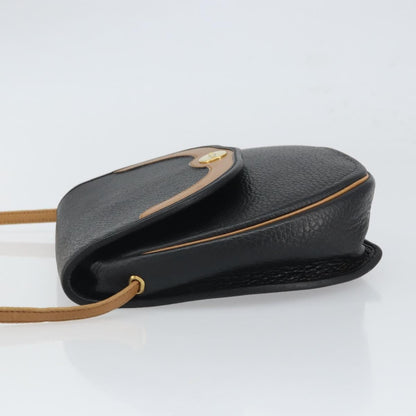 Christian Dior Vintage Cd Flap Shoulder Bag Leather Black Leather Shoulder Bag Bag ()