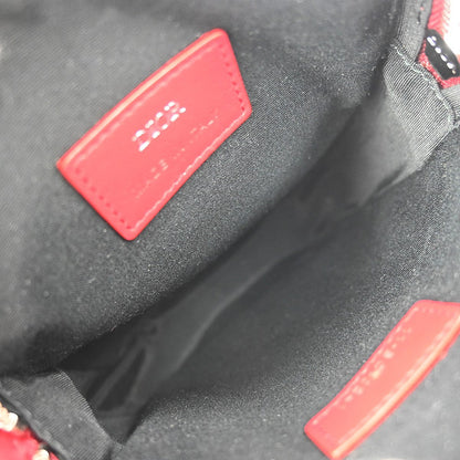 Christian Dior World Tour Zip Messenger Pouch Oblique Galaxy Leather Red Leather Shoulder Bag Bag ()