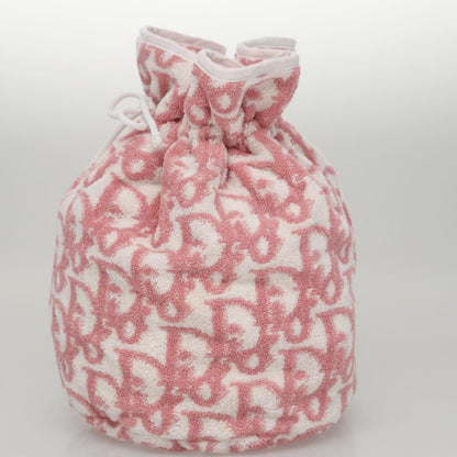 Christian Dior Vintage Trotter Pouch Pile Pink Cotton Clutche & Pouche Bag ()