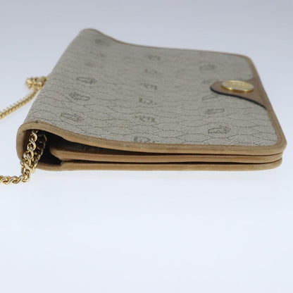 Christian Dior Vintage Honeycomb Chain Canvas Beige Canvas Bag ()
