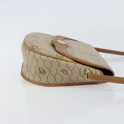 Christian Dior Vintage Honeycomb Shoulder Bag Canvas And Leather Beige Canvas Shoulder Bag Bag ()