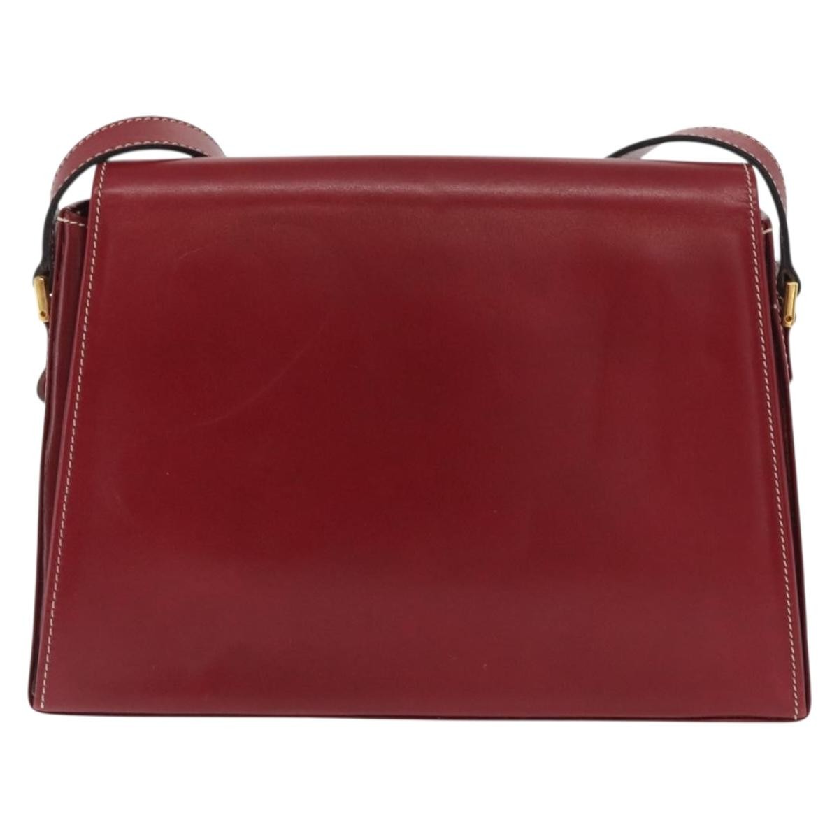Christian Dior Vintage Cd Logo Shoulder Bag Leather Red Leather Shoulder Bag Bag ()