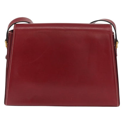 Christian Dior Vintage Cd Logo Shoulder Bag Leather Red Leather Shoulder Bag Bag ()