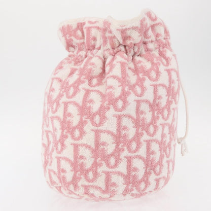 Christian Dior Vintage Trotter Pouch Pile Pink Canvas Clutche & Pouche Bag ()