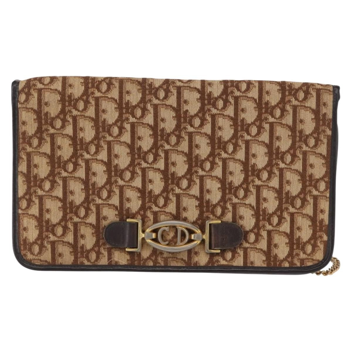 Christian Dior Vintage Trotter Shoulder Bag Canvas Beige Canvas Shoulder Bag Bag ()