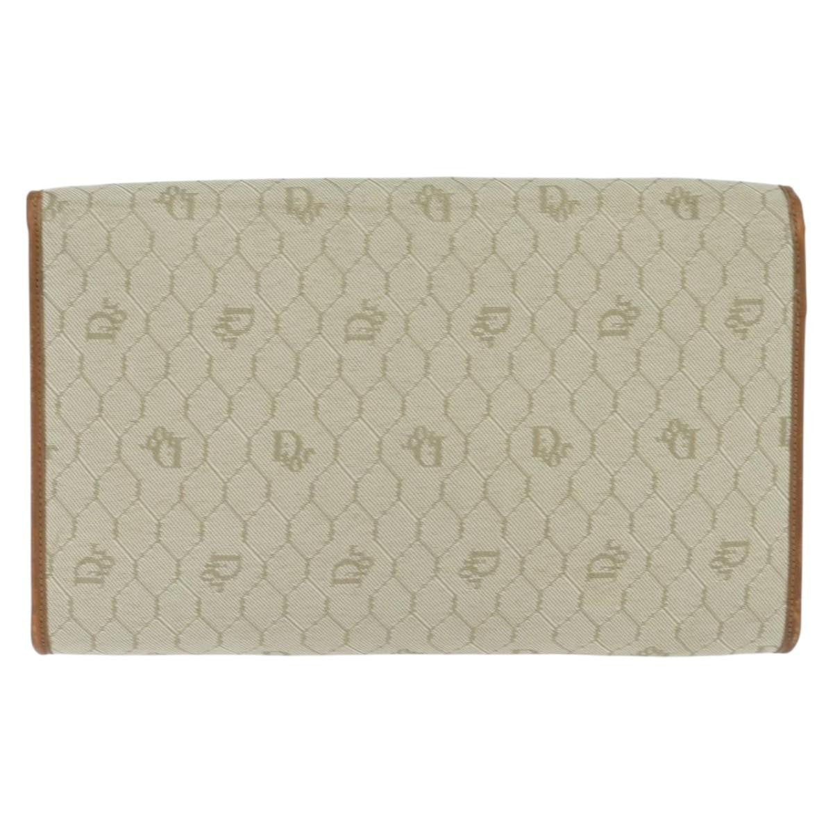 Christian Dior Vintage Honeycomb Chain Canvas Beige Canvas Shoulder Bag Bag ()