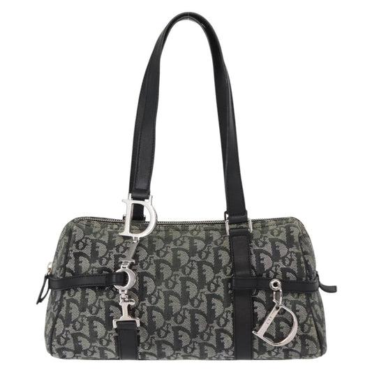 Christian Dior Vintage Trotter Zip Shoulder Bag Diorissimo Canvas Black Canvas Handbag ()