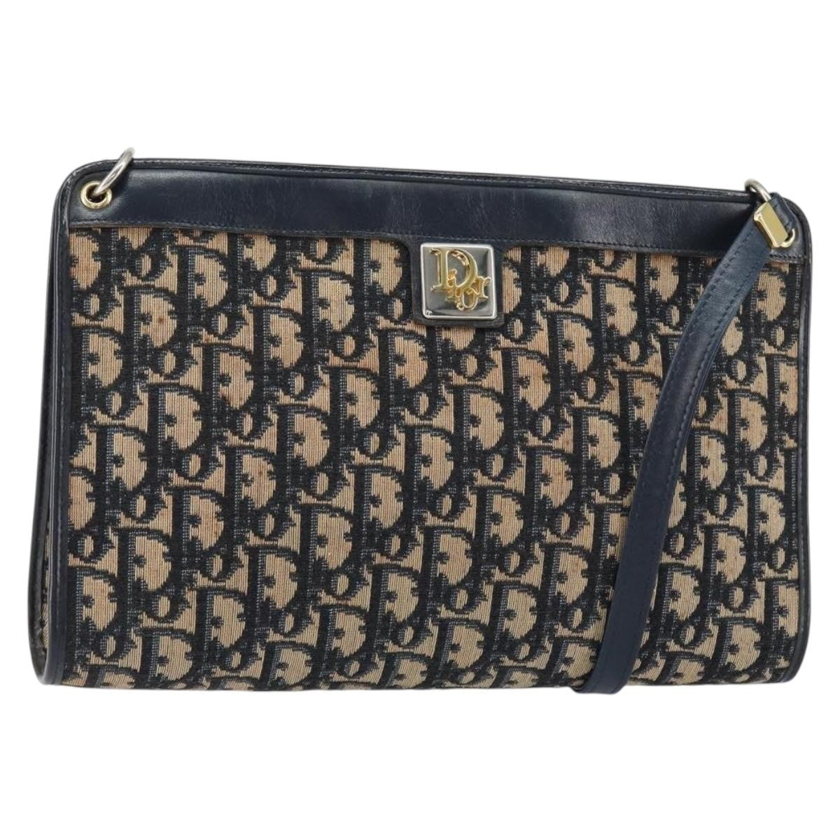 Christian Dior Vintage Trotter Shoulder Bag Canvas Navy Canvas Shoulder Bag Bag ()