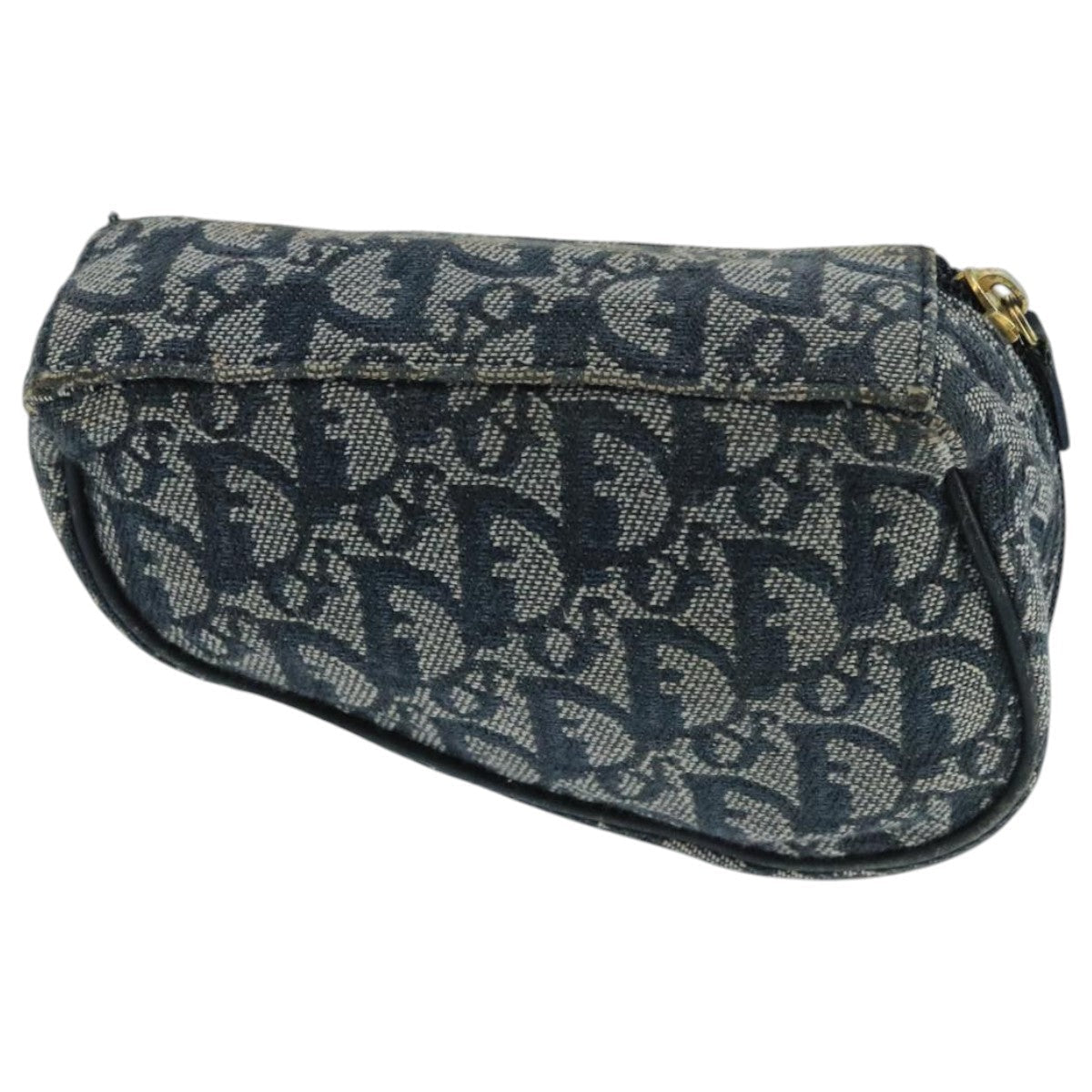Christian Dior Vintage Saddle Coin Purse Diorissimo Canvas Navy Canvas Clutche & Pouche Bag ()