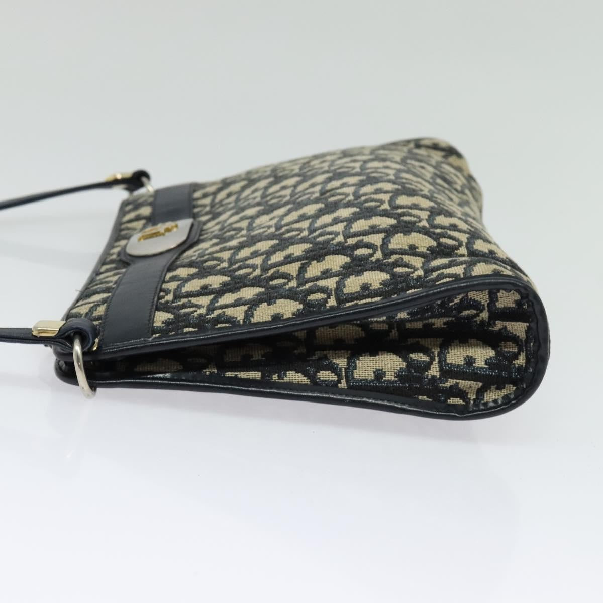 Christian Dior Vintage Trotter Shoulder Bag Canvas Navy Canvas Bag ()