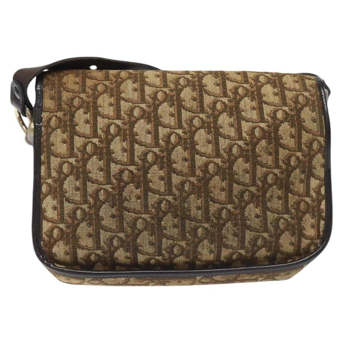 Christian Dior Vintage Cd Trotter Shoulder Bag Canvas Brown Canvas Shoulder Bag Bag ()