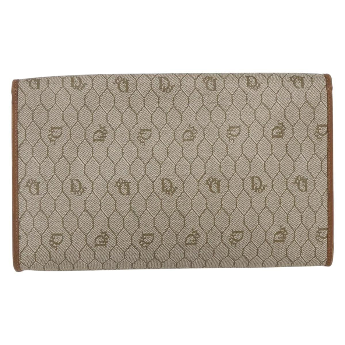 Christian Dior Vintage Honeycomb Chain Canvas Beige Canvas Shoulder Bag Bag ()