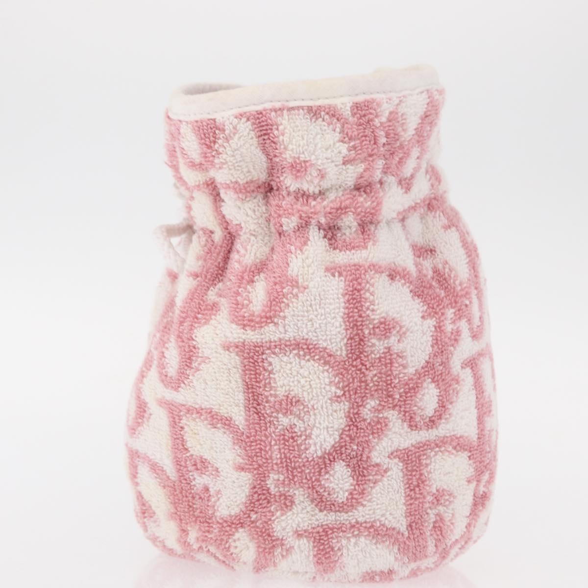 Christian Dior Vintage Trotter Pouch Pile Pink Cotton Clutche & Pouche Bag ()