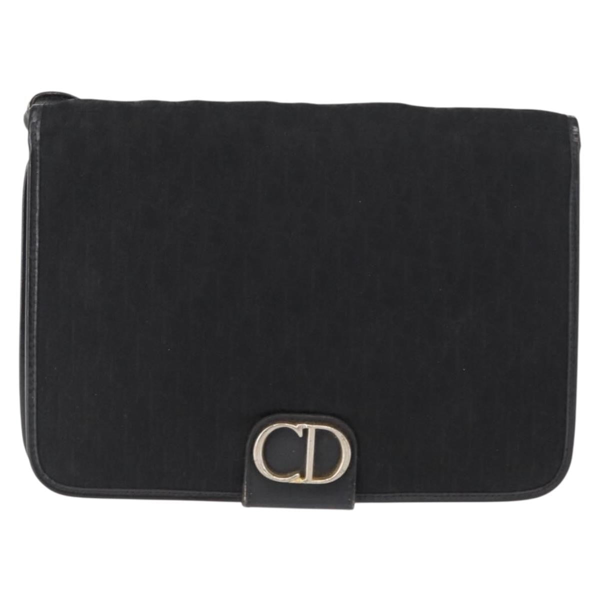 Christian Dior Vintage Cd Trotter Shoulder Bag Canvas Black Canvas Shoulder Bag Bag ()