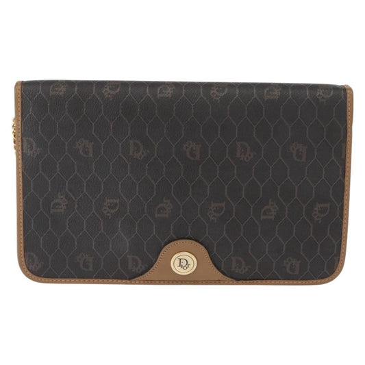 Christian Dior Vintage Honeycomb Chain Canvas Black Canvas Shoulder Bag Bag ()
