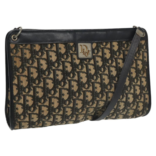 Christian Dior Vintage Trotter Shoulder Bag Canvas Navy Canvas Bag ()